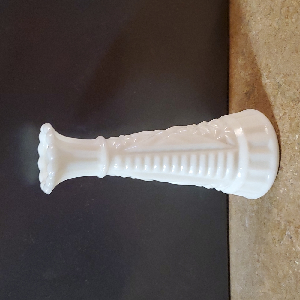 Vintage milk glass bud vase.